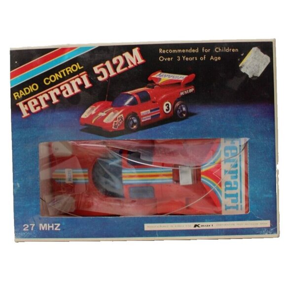 Vintage 1970s Red Kmart Radio Controlled Ferrari 512M RC Car W/ Box Korea - Picture 1 of 5